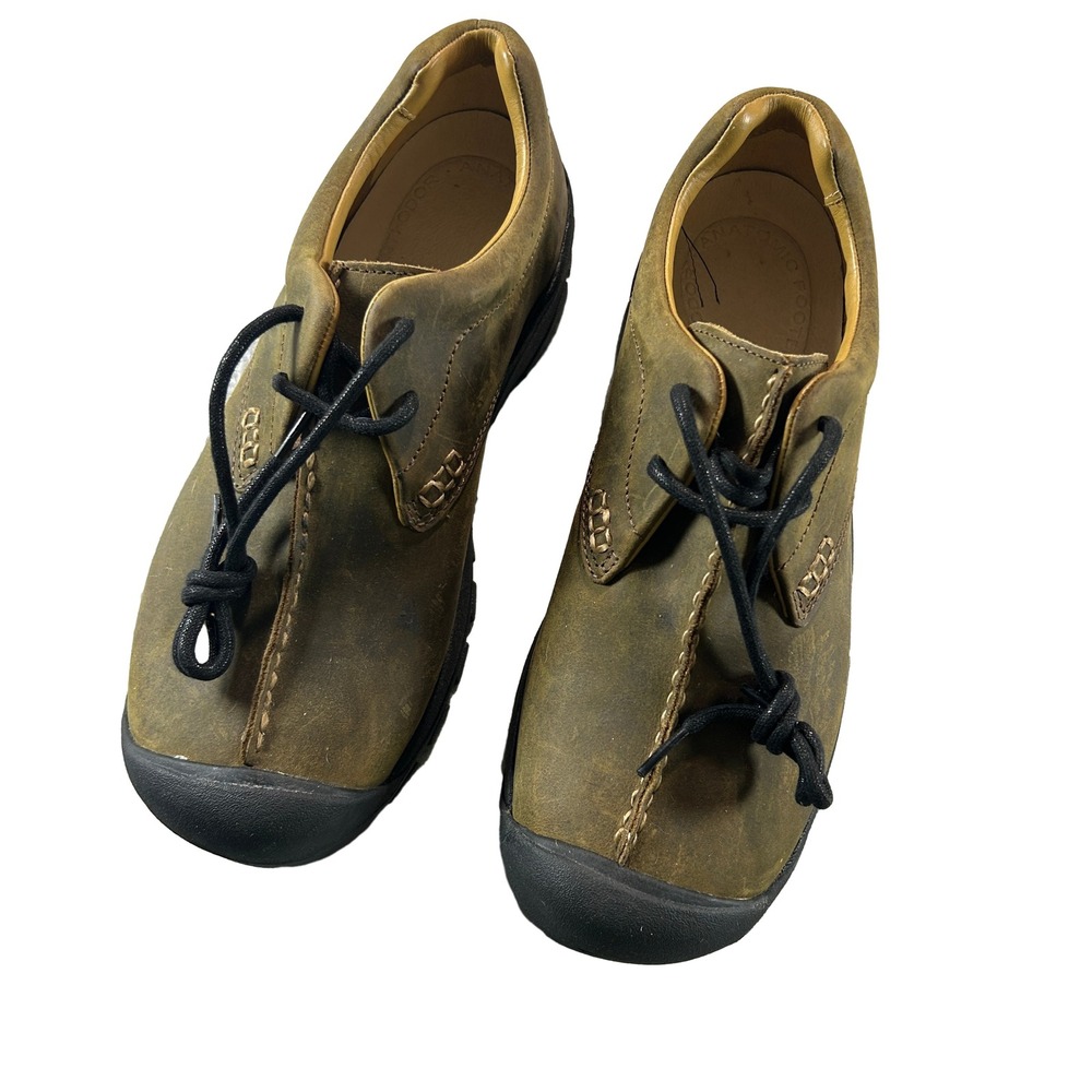 Keen Boston II Nubuck Leather Shoes Mens 10 Brown Rugged Casual 1324-BISN